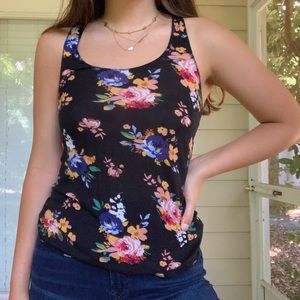 Black Floral Tanktop